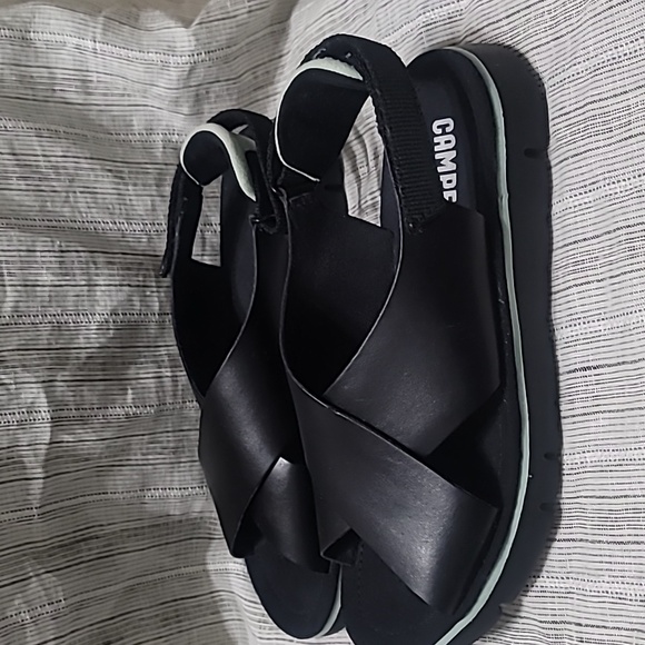 Camper New Oruga Slingback Black Strap Open-Toe Leather Sandals Sz 39 (US 8.5) - Picture 4 of 14